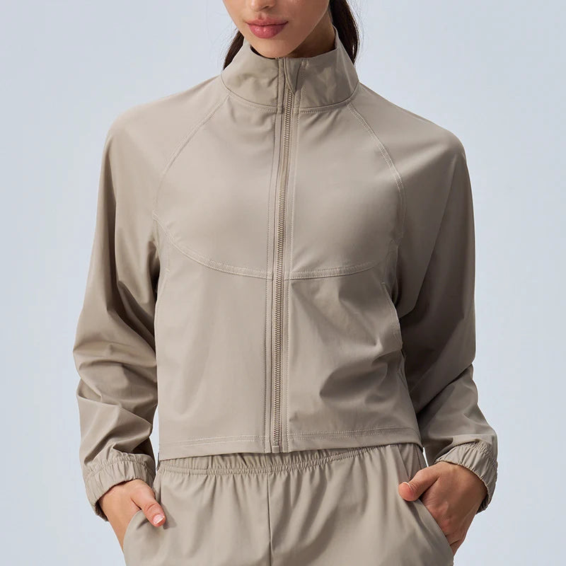 Women's Running Jackets: Long Sleeved, Full Zip, Cropped Workout Jackets UPF 50+ / Rungear