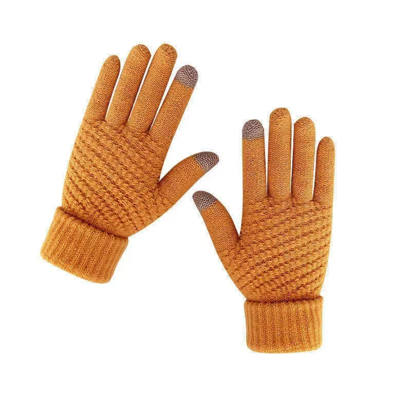 Safety Gear Accessories: WRELS Unisex, Classic Knit, Full Finger Stretch, Warm Winter Touch Screen Gloves for Running, Hiking, Outdoor Sports / Rungear