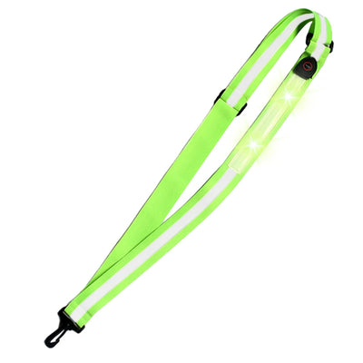 USB Rechargeable LED Reflective Running Strap – High Visibility Crossbody Safety Light