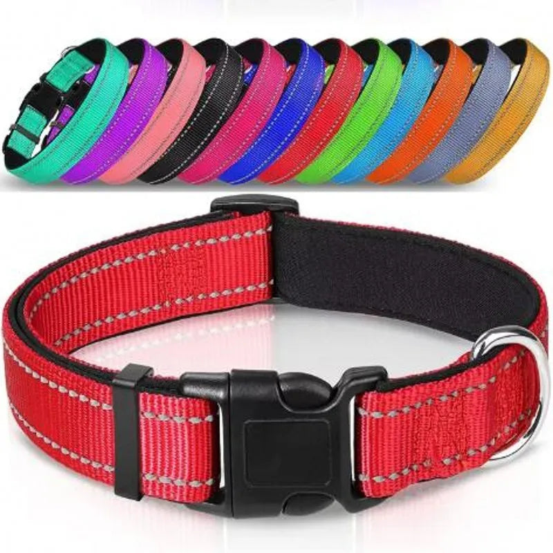 Reflective Breathable Adjustable Neoprene Dog Collar For Medium Large Dogs