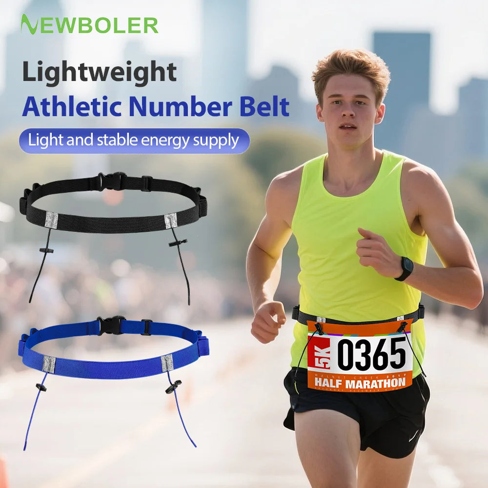 Running Accessories: Race Number Belt Waist Pack, Bib Holder With 6 Gel Loops / Rungear