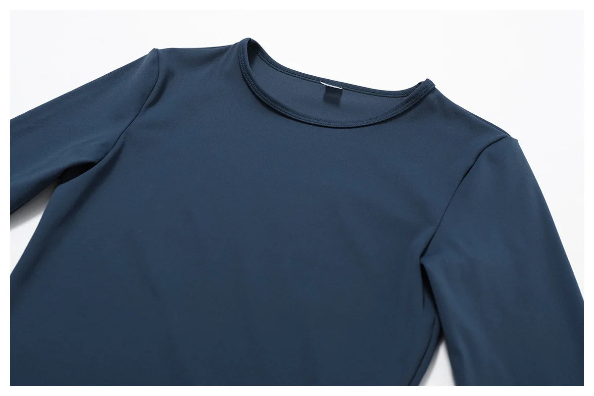 Women's Quick Dry Apparel: Breathable, Long Sleeved, Round Neck, Crop Top Workout Running, Hiking Set /  Rungear