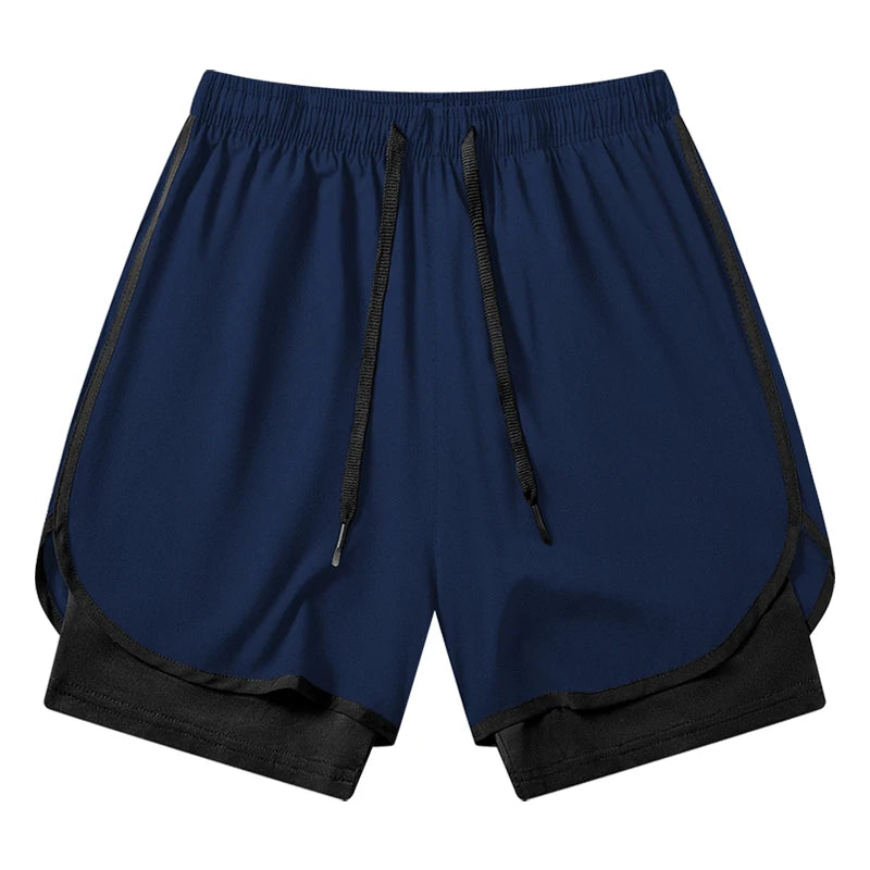 Men's Quick-Dry Apparel: Quick Dry, Stretchy 2 in 1 Running Workout Performance Activewear Shorts with Phone Pocket, Towel Loop / Rungear