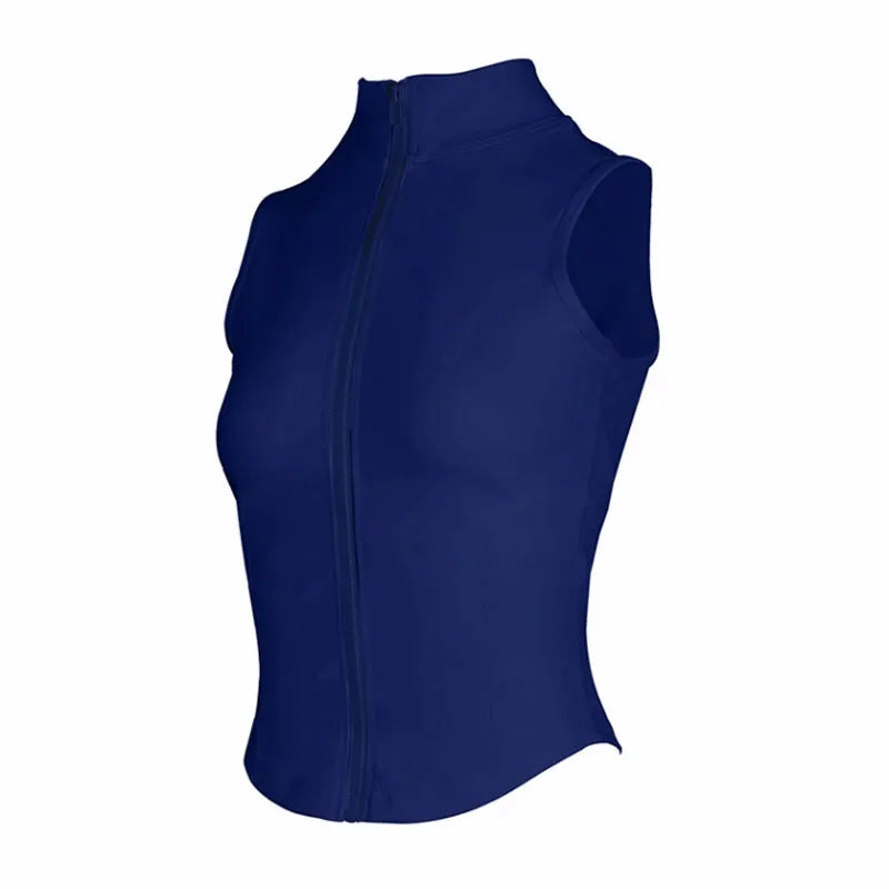 Women's Running Apparel: Sleeveless, High Neck, Breathable, Quick-Dry, Full Zip Up, Athletic Sweat Vest for Running, Fitness, Workout / Rungear
