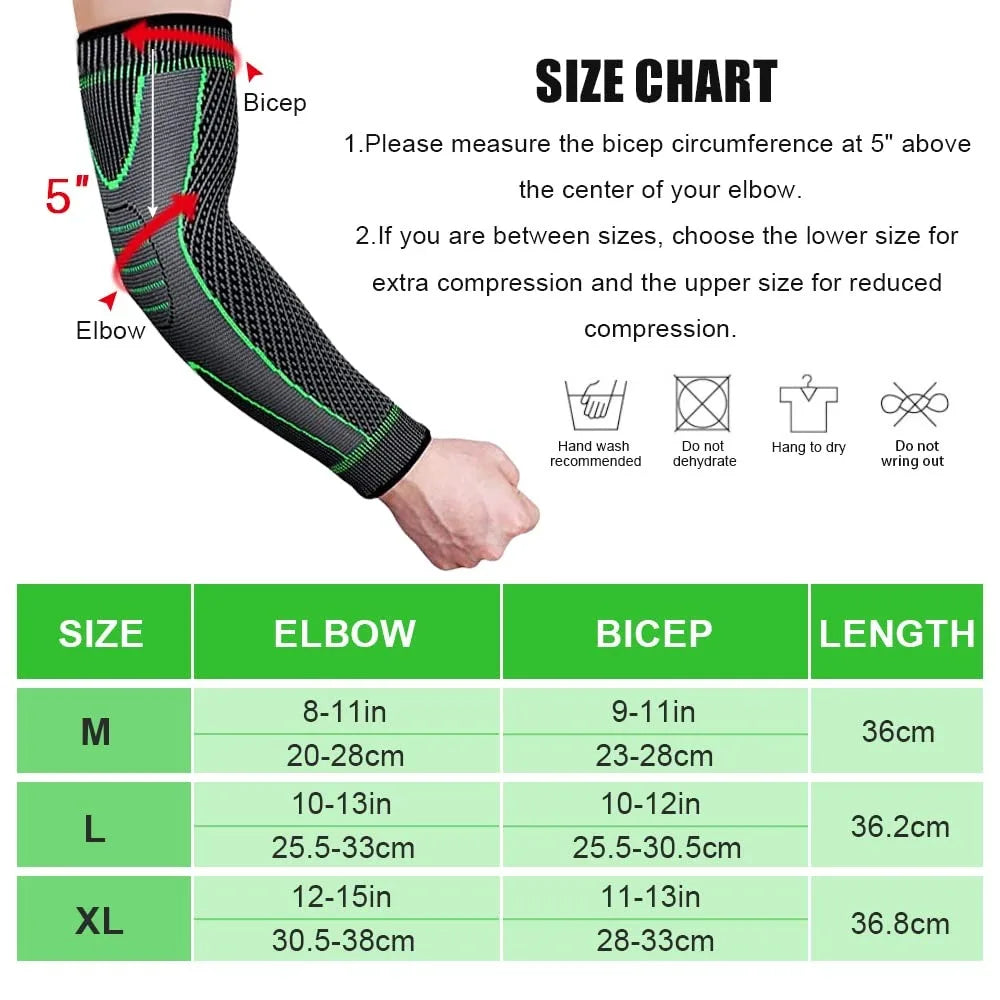 Compression Gear Accessories: 2PC Compression Sleeve for Tendonitis -Sports Arm Protection / Rungear