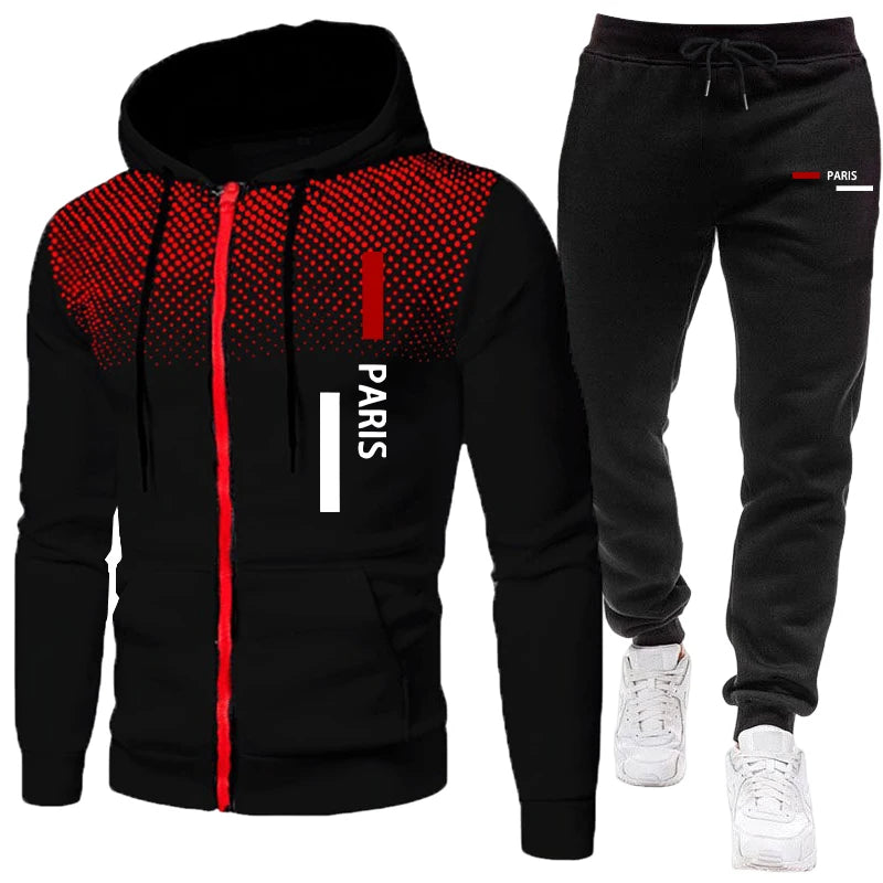 Men's Winter Apparel: Casual, Jogging Zipper Hoodie Sweatshirt and Sweatpants / Rungear