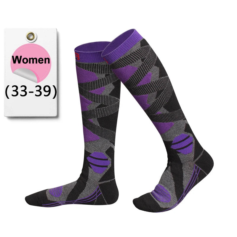 Sock Gear Accessories: GTUBIKE 1 PR Winter Warm, Anti-Slip, Moisture-Wicking, Thickened Compression Thermal Socks / Rungear