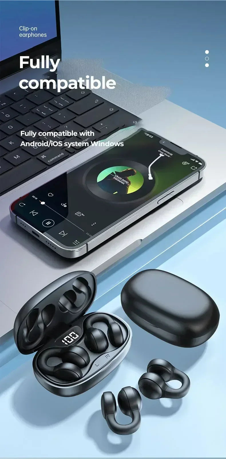 Running Earbuds Accessories: TWS X58 Wireless, Bluetooth,  Waterproof, Bone Conduction, Sports Earbuds Ear Hook With Mic / Rungear