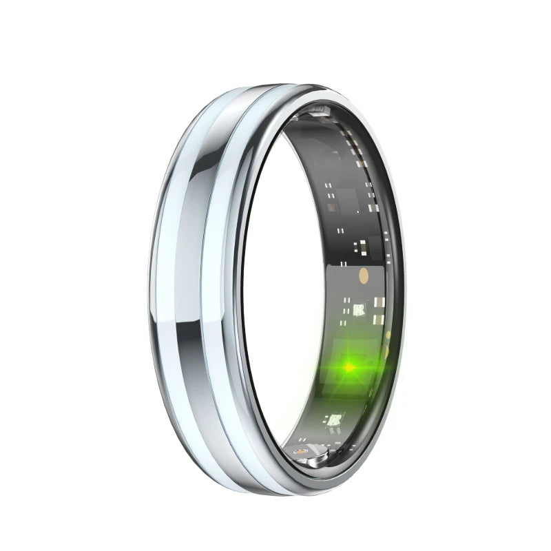 Tech Gear Accessories: Smart Ring, Fitness Tracker with Sleep Monitor, Pedometer & 20+ Exercise Modes, IP68 Waterproof, USB Rechargeable, Stainless Steel / Rungear