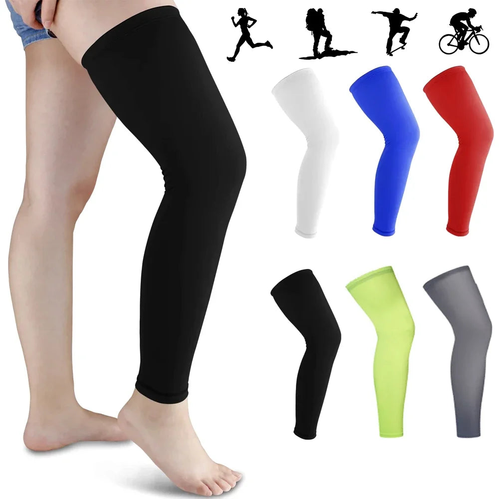 Running Compression Apparel: 1PC Full Length, Unisex, Compression Sports Leg Sleeve for Thigh, Knee, Calf / Rungear