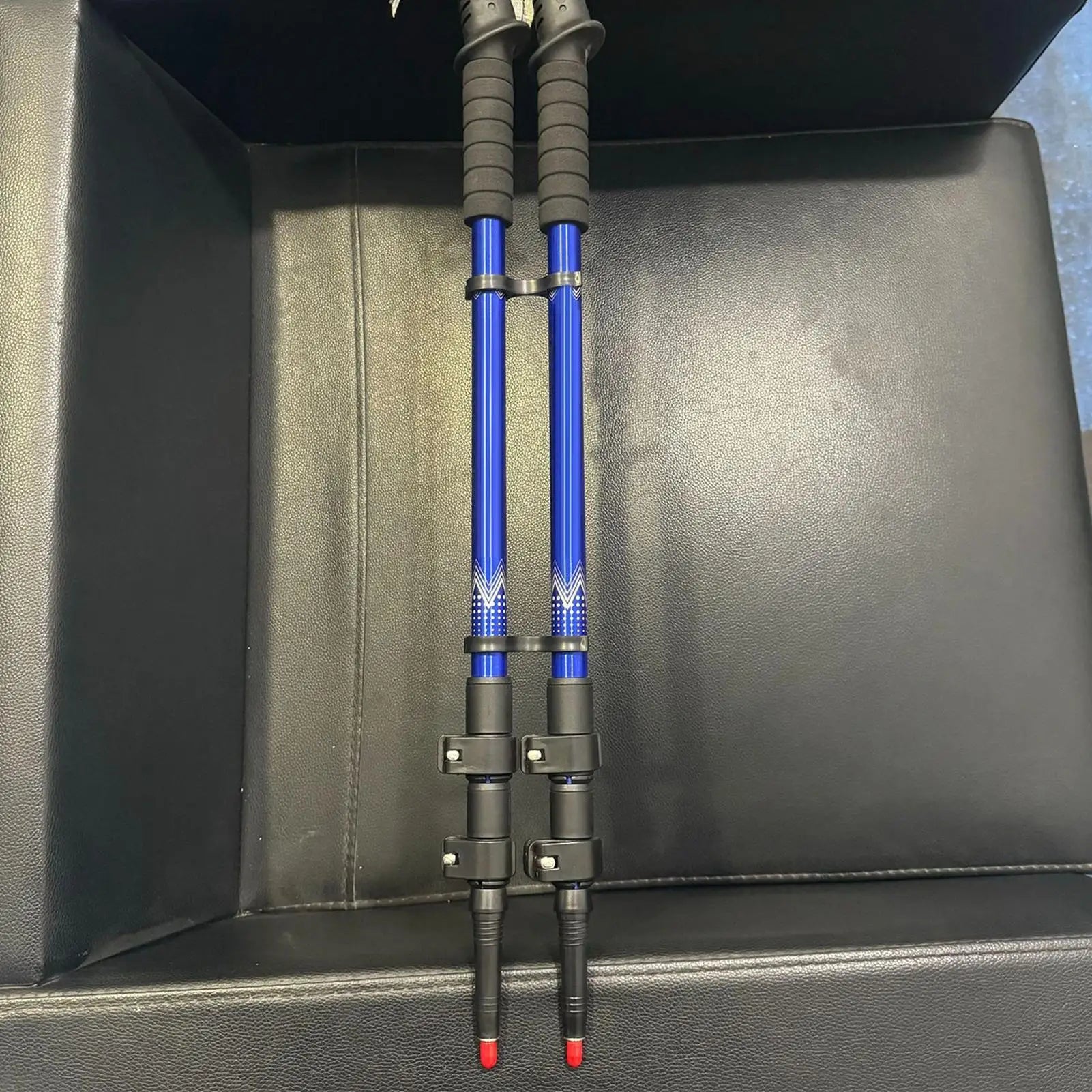 Trail Gear Accessories: 4PC Trekking Pole Clip Storage Organizer, 8 Shape Holder Clamp, Outdoor Hiking Gear / Rungear