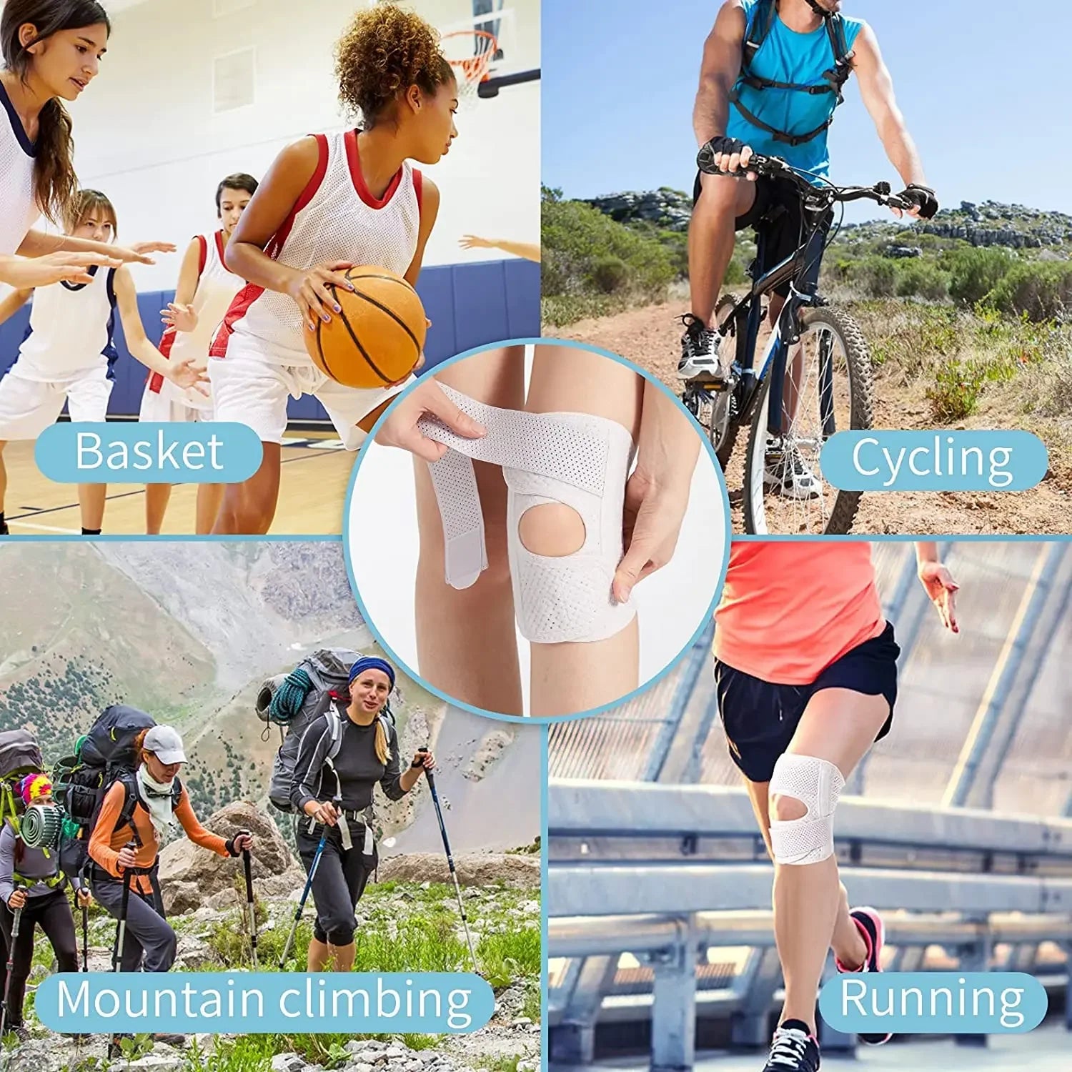Running Recovery Gear: Breathable Knee Brace with Side Stabilizers Relieves Meniscal Tear and Arthritis Joint Pain/ Rungear