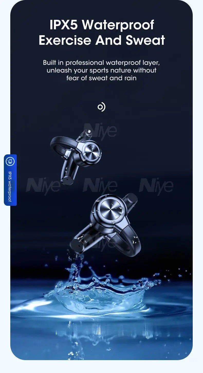 Running Tech Gear: Bluetooth, Wireless, Bone Conduction Cuff Earbuds TWS Sound For Sports Running / Rungear