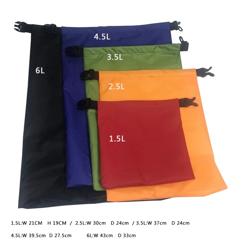 Waterproof Trail Gear: 5Pc Waterproof Dry Storage Bags for Outdoor Sports, Camping, Hiking / Rungear