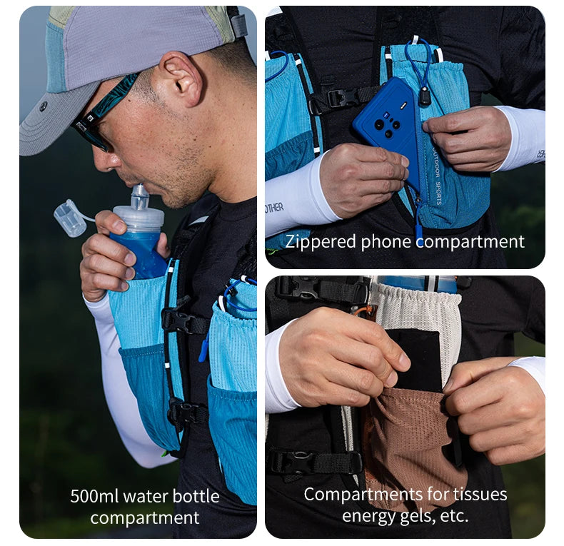 Marathon Vest Gear: MAP BROTHER B109 Breathable, Lightweight, Trail Running, Marathon Hydration Vest Backpack / Rungear