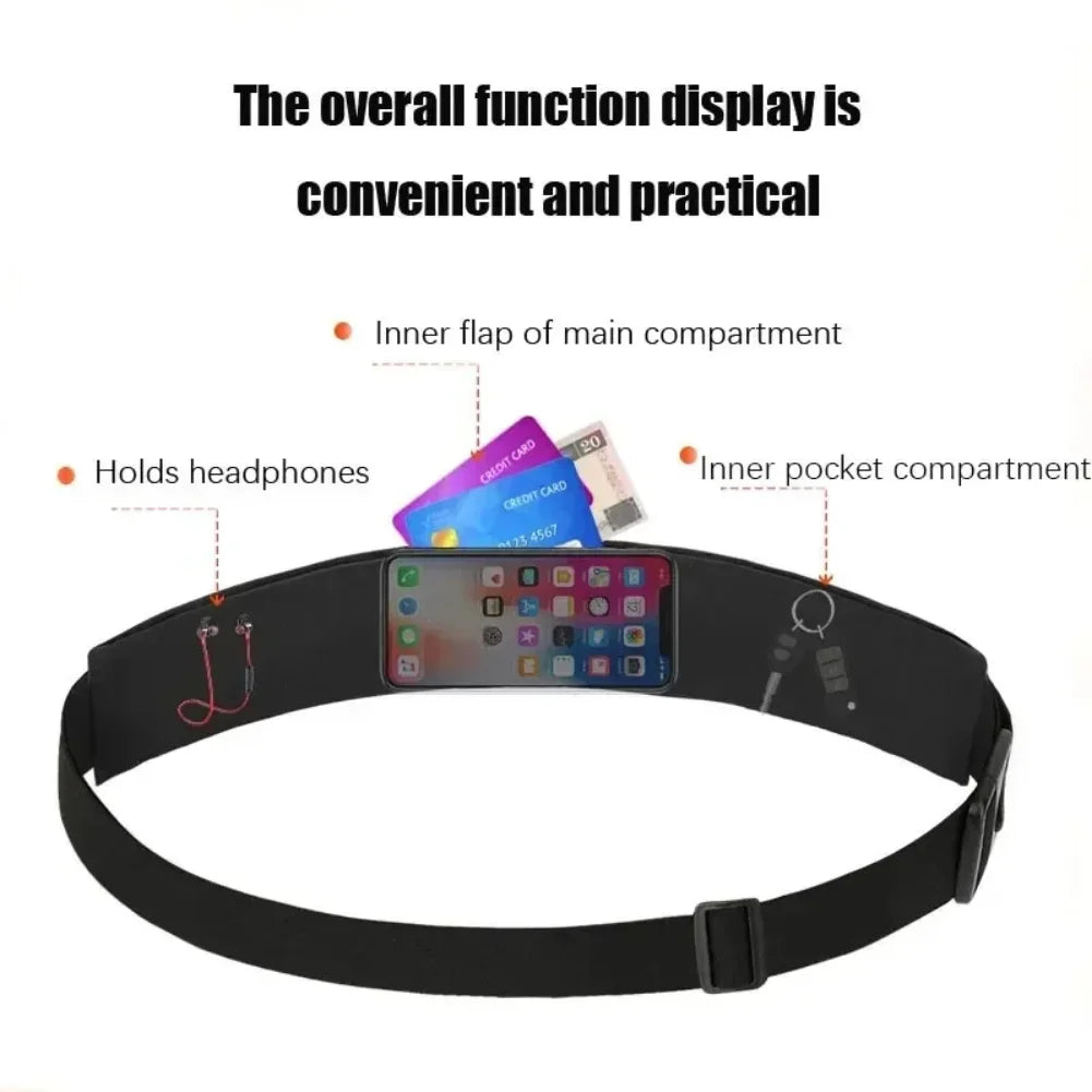 Running Belt Accessories: Waterproof, Adjustable, Reflective Running Waist Belt Pouch for Jogging, Hiking, Travel / Rungear