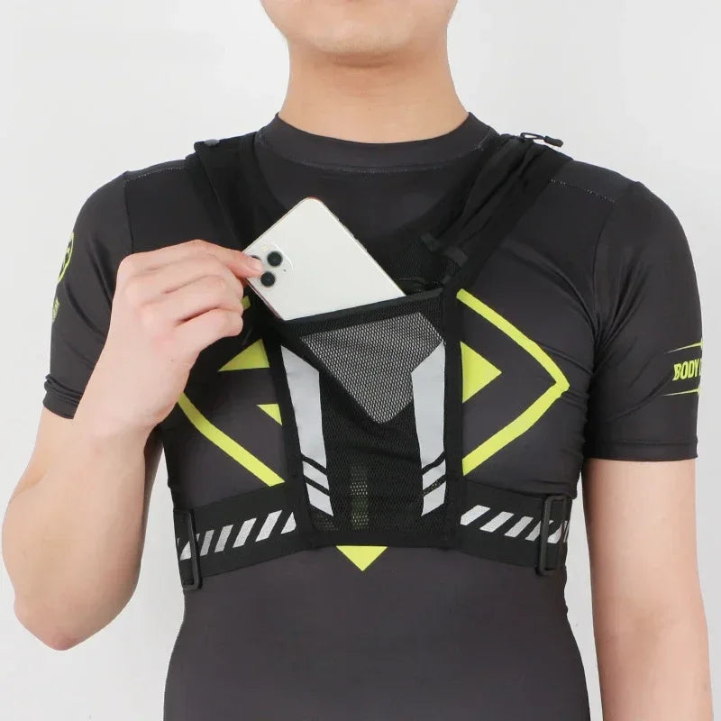 Running Reflective Gear: Reflective, Breathable Chest Bag Running Sports Backpack Fitness Vest / Rungear