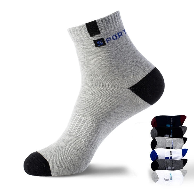 Men's Socks Accessories: Breathable, High-Elastic, Middle Tube Towel Cotton Socks for Running, Hiking / Rungear