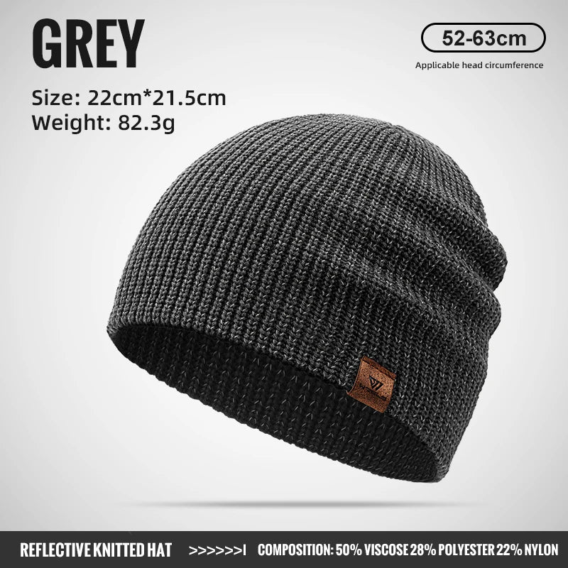 Winter Hat Apparel: WRELS Unisex, Reflective, Windproof, Winter Knitted Ear Protection Beanie / Rungear