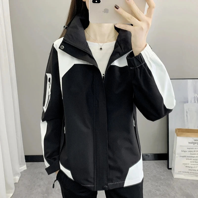 Women's Jacket Apparel: Waterproof, Windproof, Single-layer, Long Sleeved Hooded Jacket with Zipper / Rungear