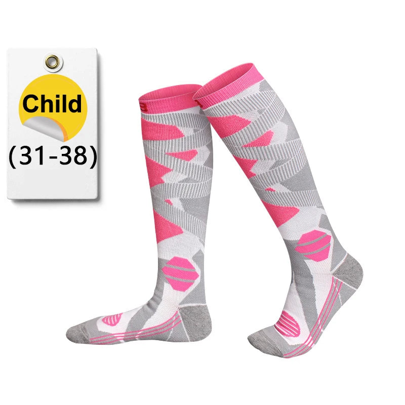 Sock Gear Accessories: GTUBIKE 1 PR Winter Warm, Anti-Slip, Moisture-Wicking, Thickened Compression Thermal Socks / Rungear