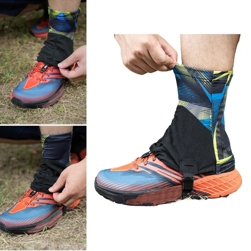 Breathable Outdoor Trail Gaiters Low Ankle Gaters Protective Shoe Covers For Running Hiking Trail Mountaineering