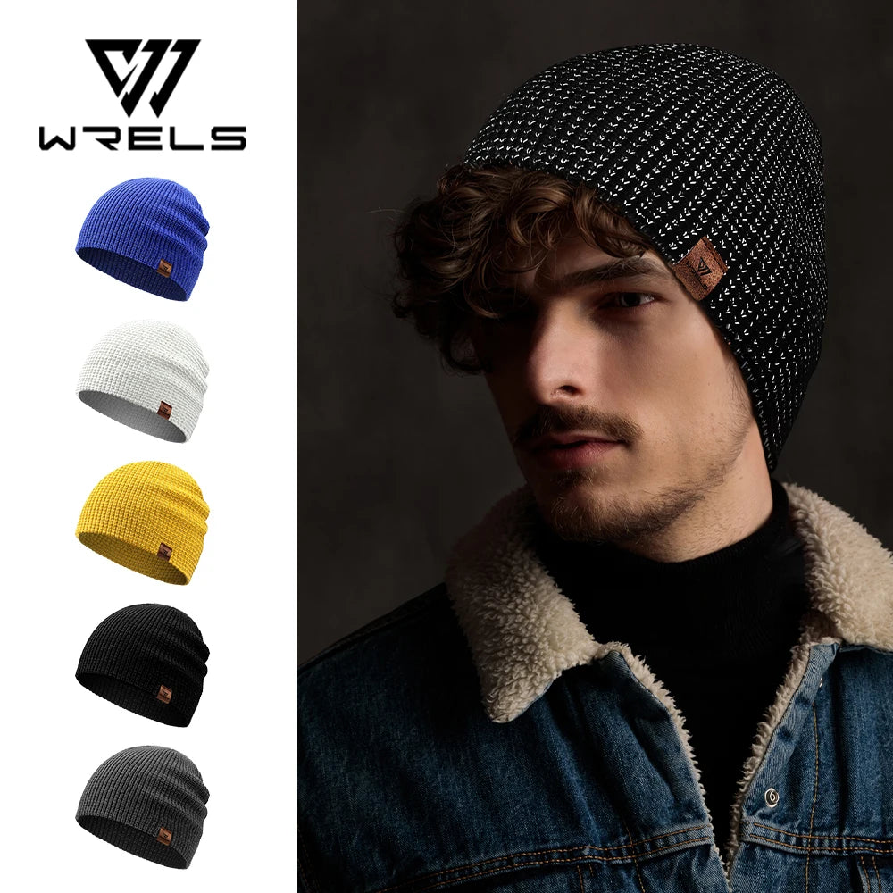 Winter Hat Apparel: WRELS Unisex, Reflective, Windproof, Winter Knitted Ear Protection Beanie / Rungear