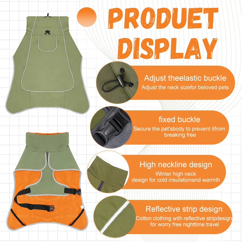 Reflective Dog Gear: Waterproof, Outdoors Raincoat Windbreaker for All Dog Sizes With Reflective Strip, Adjustable Straps & Snap Button / Rungear