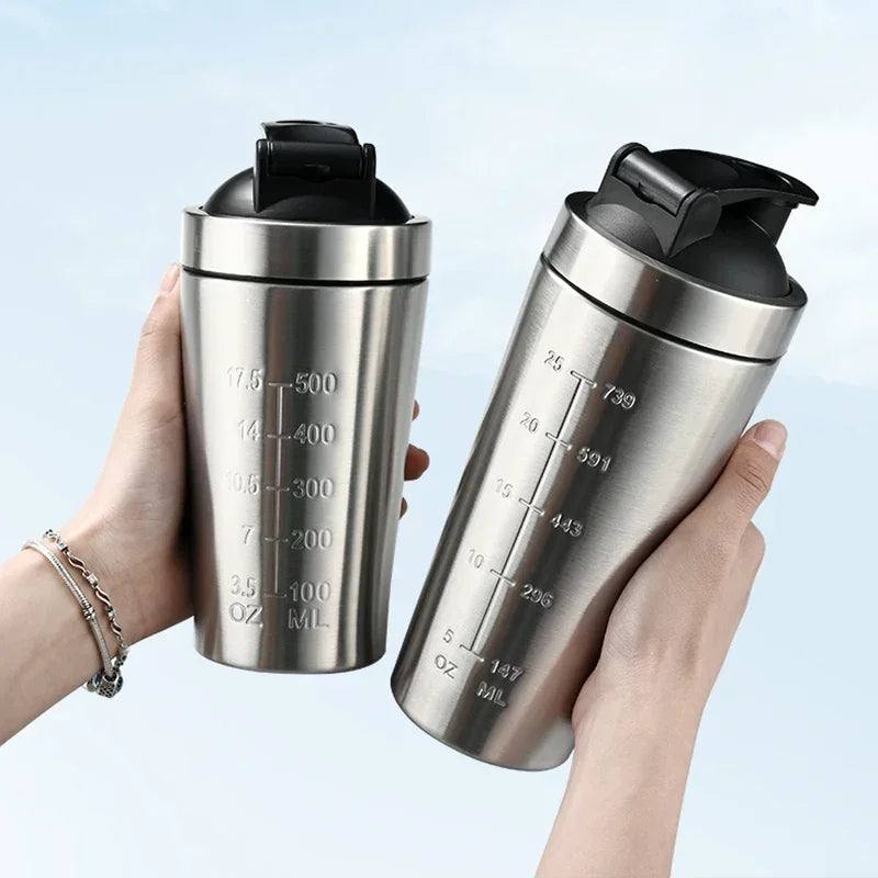 Running Hydration Gear: Portable, Sports Nutrition, Stainless Steel Protein Shaker Cup / Rungear