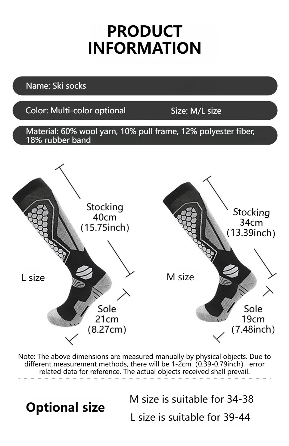 GTUBIKE Unisex Thermal Winter Cotton High Elastic Sports Socks Adult