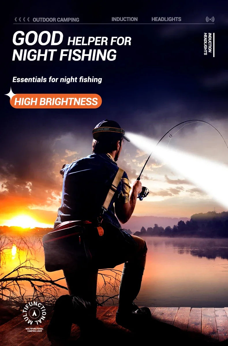 Running Equipment NZ: Mini USB Rechargeable Powerful Sensor Headlamp COB LED Head Light Torch Front Lantern / Rungear