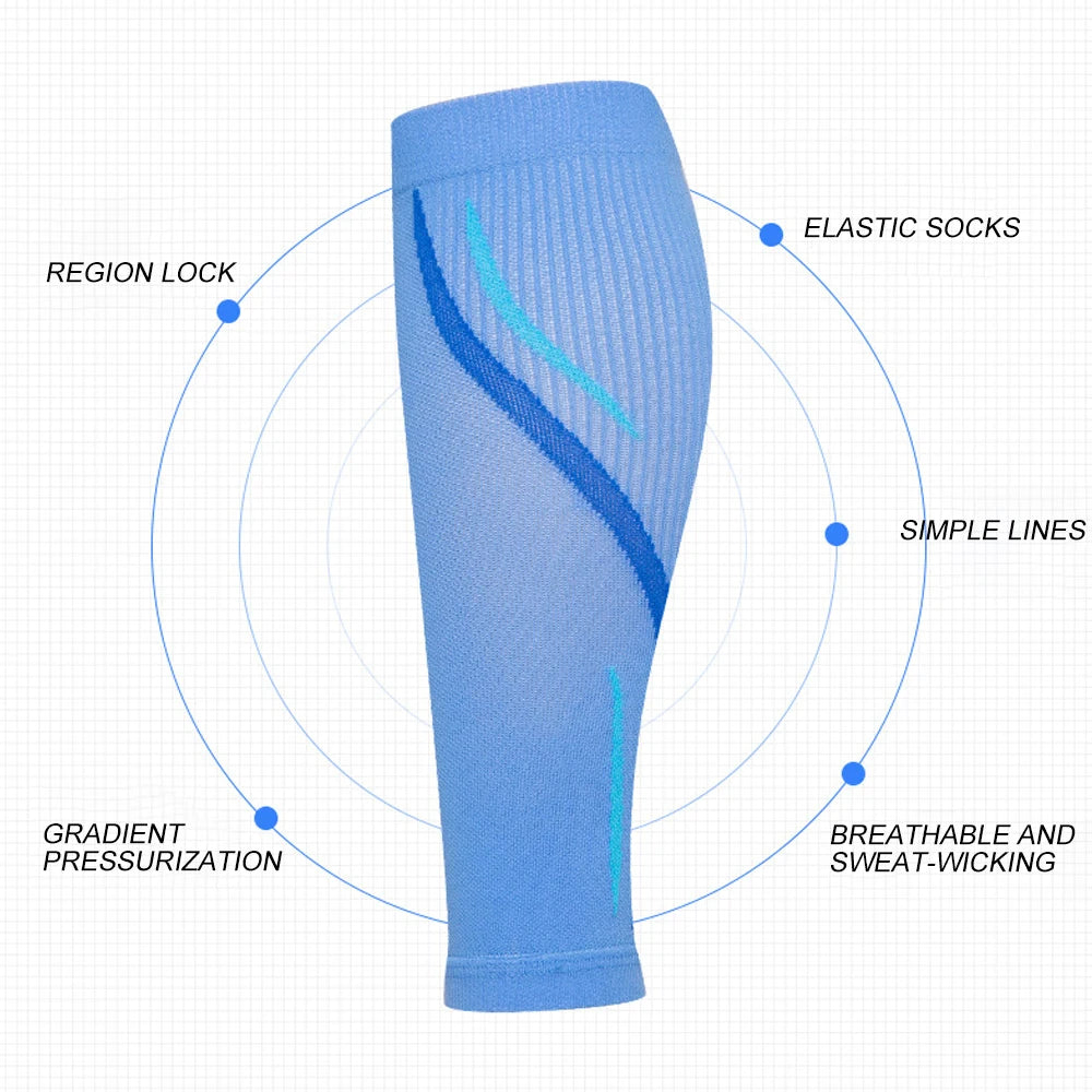 Running Compression Gear: 1Pair Calf Compression Sleeves for Men & Women (20-30mmhg) for Running, Cycling, Shin Splints Support / Rungear