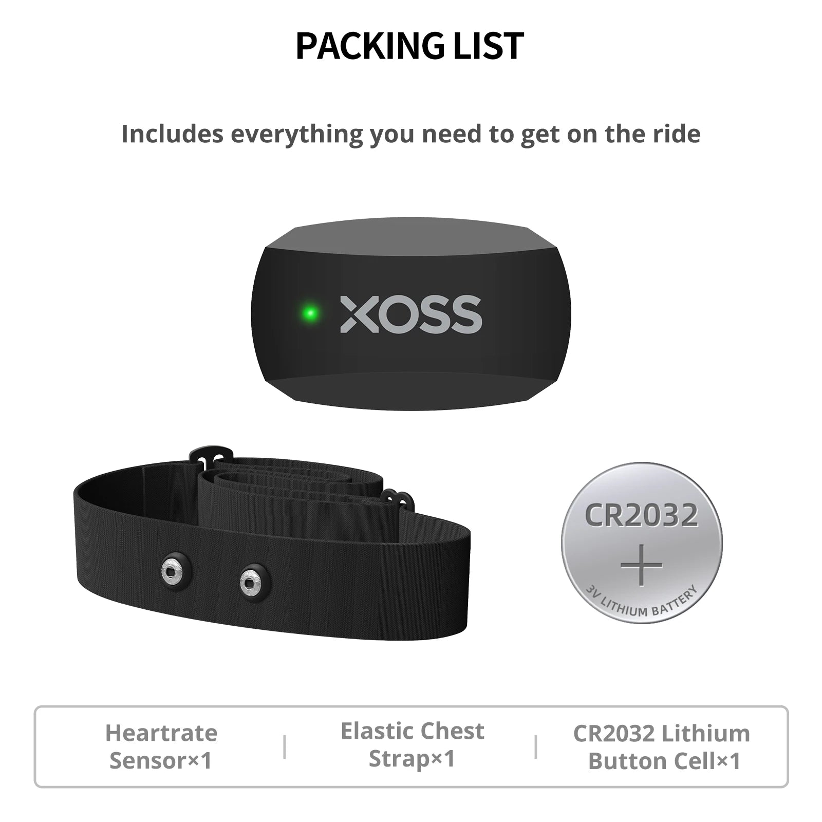 Tech Gear Accessories: XOSS X2 Chest Strap Heart Sensor HRM Monitor Bluetooth ANT+ Cycling Running Walking / Rungear