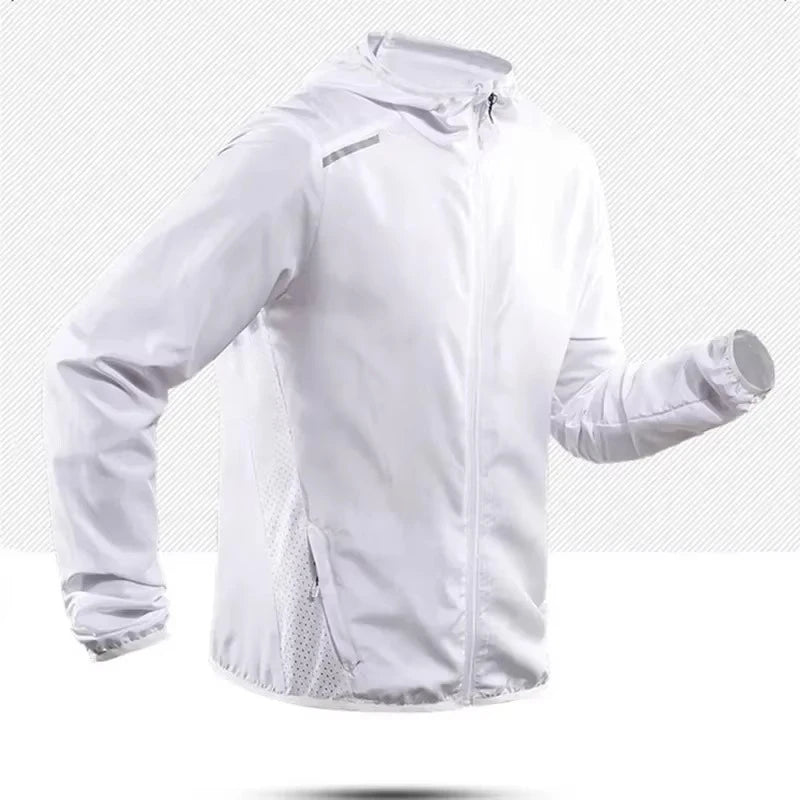 Running Reflective Apparel: 2025 Unisex, Hooded, Gradient Colour, Breathable Sports Jacket / Rungear