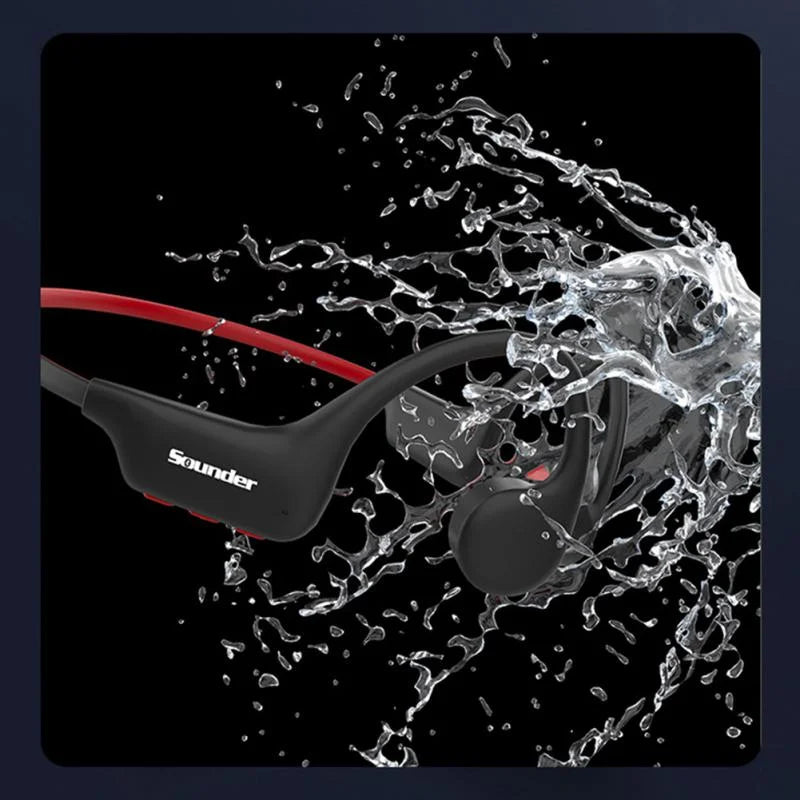 Running Tech Accessories: EASYBUDS Bone Conduction, Waterproof, Wireless Bluetooth  IPX8 Open Ear Headphones, 32GB IP68 / Rungear