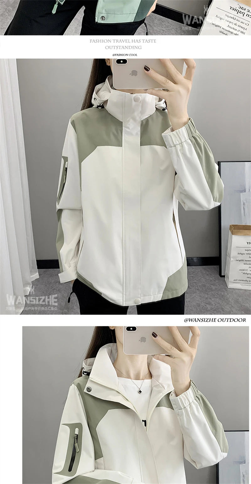 Women's Jacket Apparel: Waterproof, Windproof, Single-layer, Long Sleeved Hooded Jacket with Zipper / Rungear