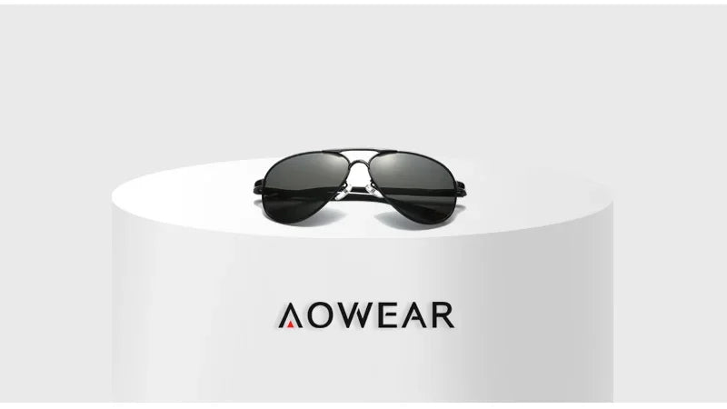 Men's Sunglasses Gear: AOWEAR Aviation Polarized Mirror Sunglasses / Rungear
