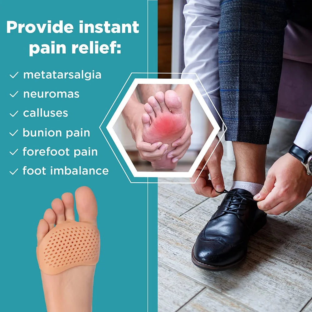 Foot Recovery Accessories: Metatarsal Pads Forefoot Pads, Anti Slip Shock Resistance Pressure Reduction Thickened Foot Protectors / Rungear