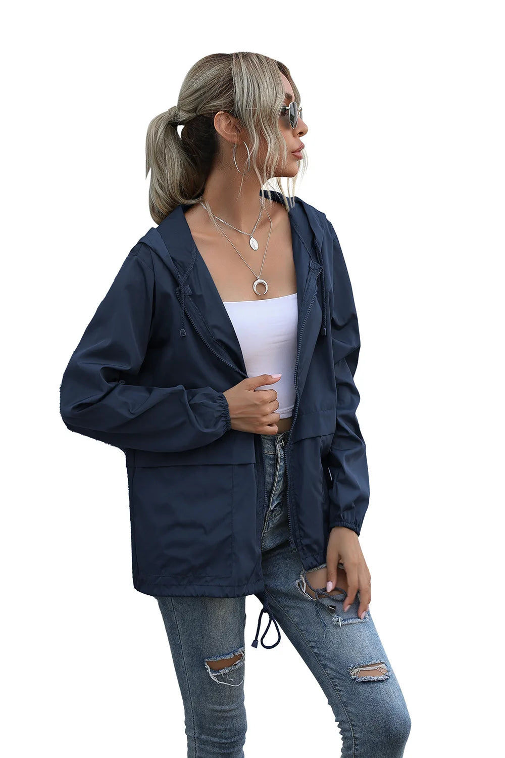 Women's Jackets Apparel: Ultralight, Waterproof, Windproof, Slim Hooded Windbreaker Jacket / Rungear