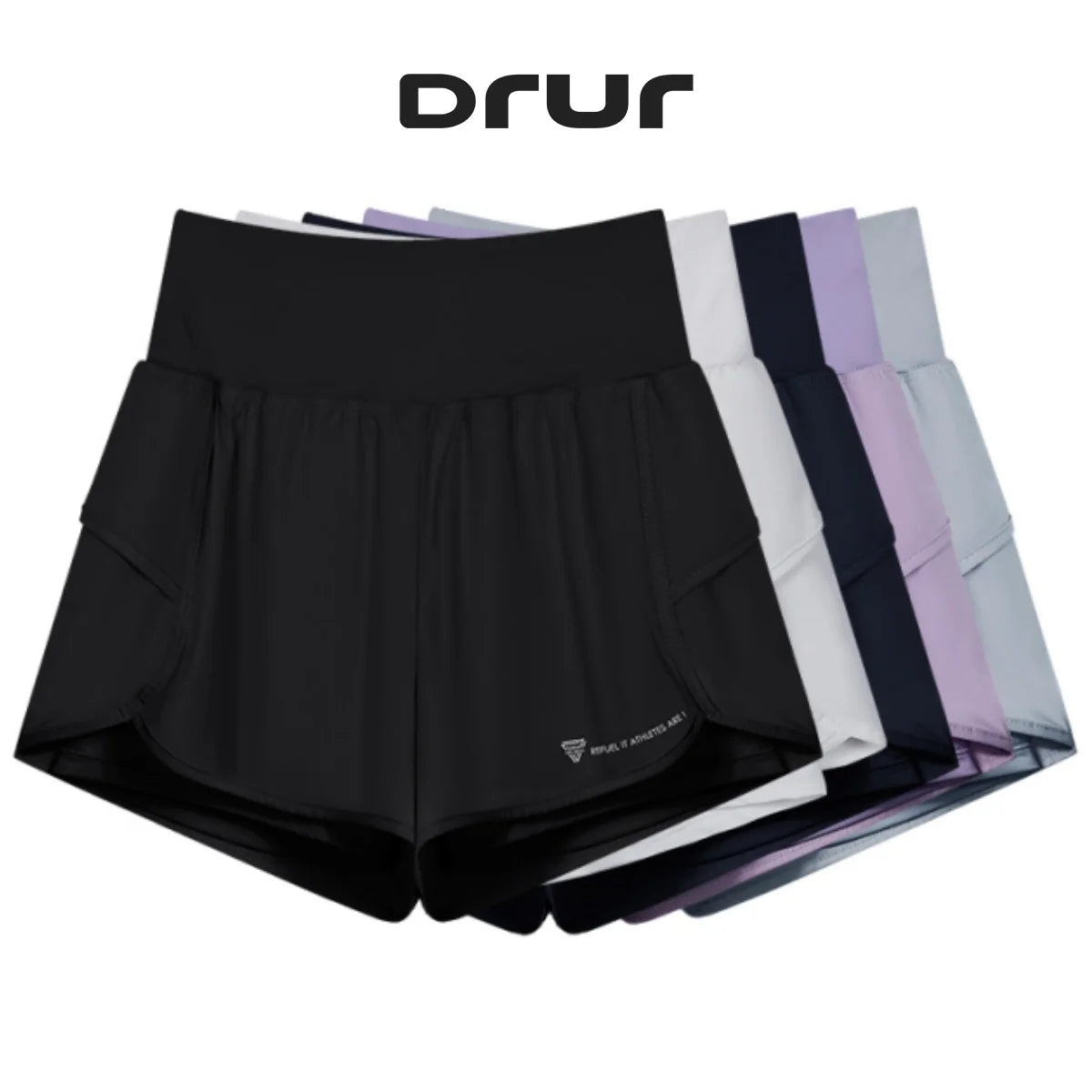 DRUR 2 In 1 High Waist Pants With Pockets Fitness Running Women Shorts Sportwear 2025