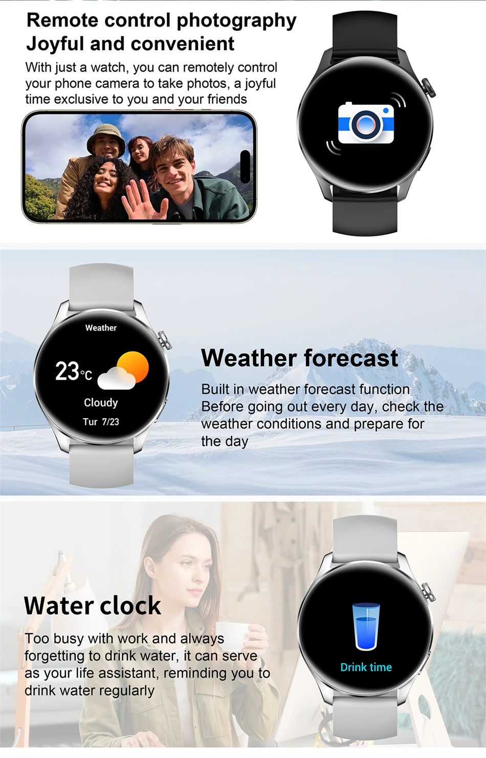 Tech Accessories Gear: 2026 New Smart Watch For Men HD AMOLED Screen, GPS, Motion Heart Rate, Bluetooth, Calls / Rungear