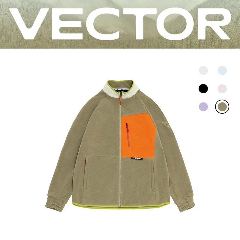 Unisex Winter Jackets: VECTOR Unisex Fleece, Contrast Sleeve, Warm Winter Sweatshirt Jacket / Rungear