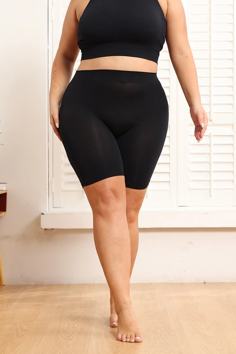 Plus Size Women's High Waisted Tummy Control Slimming Waist Trainer Shapewear Shorts