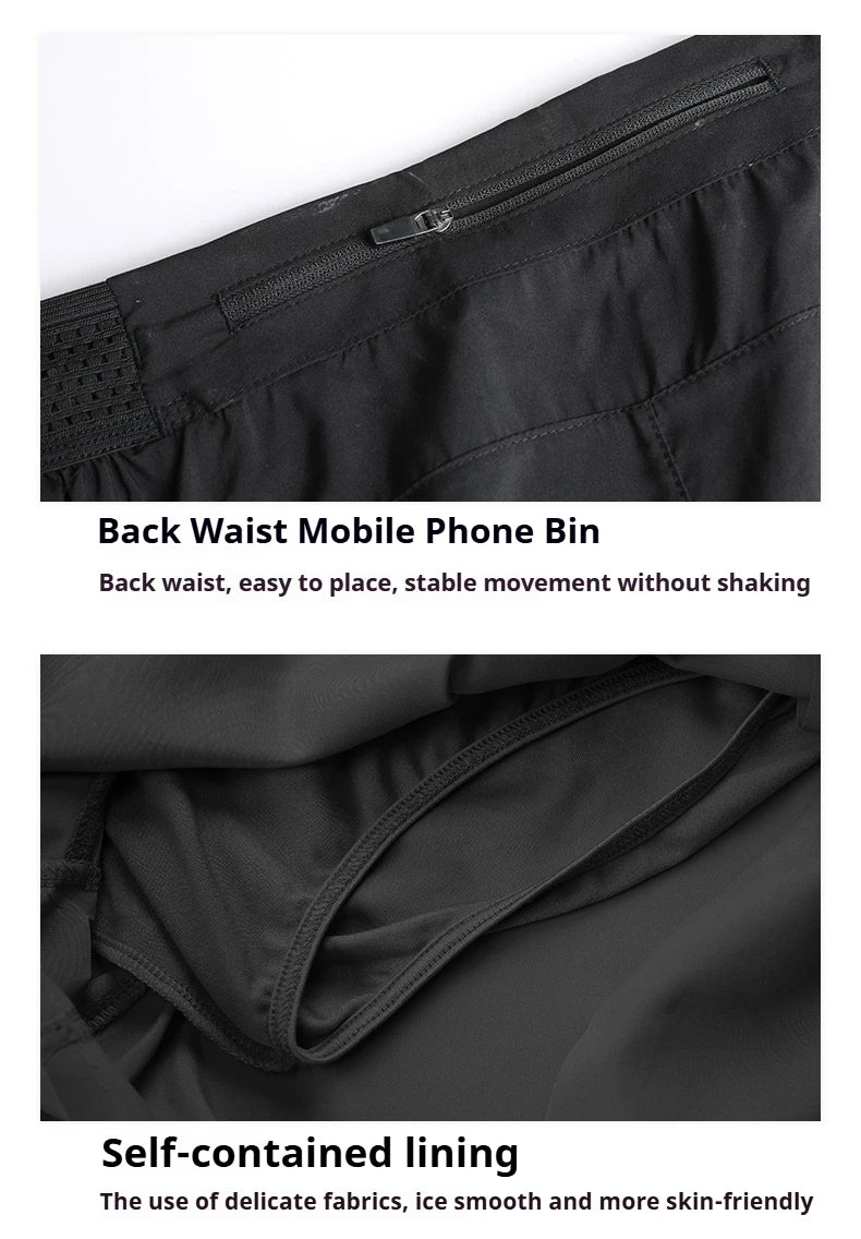 Men's Quick-Dry Apparel: Lightweight, Athletic 3-Inch Marathon Shorts with Built-in Liner Waist Pocket for Trail, Running / Rungear