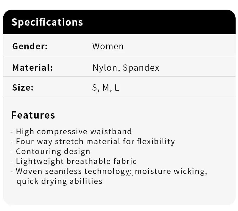 Women's Compression Apparel: Sports Seamless Pant Leggings, High V-Waist Elastic Fitness Pants With Raised Hips / Rungear
