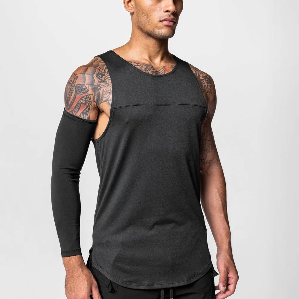 Men's Quick-Dry Apparel: Sleeveless, Breathable Mesh, Quick-Dry Workout Fitness Tank Top Singlet / Rungear