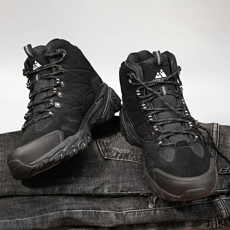 Men's Hiking Shoes: Winter Resistant, Suede, High-Top Hiking Boots / Rungear