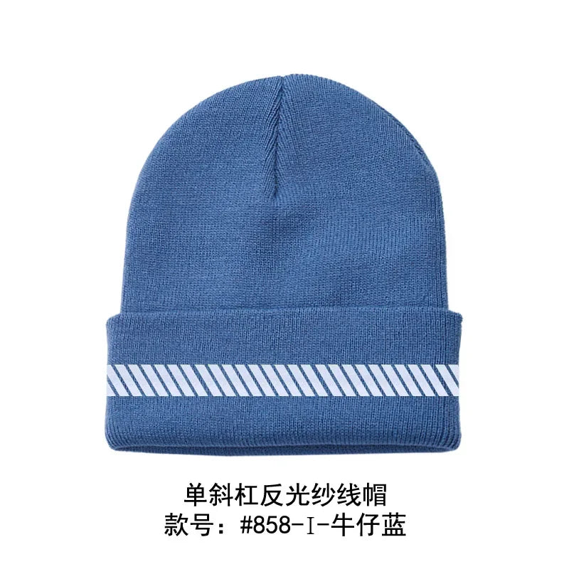 Reflective Hat Gear: High Visibility Safety Beanie, Reflective Knit, Ribbed Warm Winter Hats for Night Running, Hiking, Cycling / Rungear