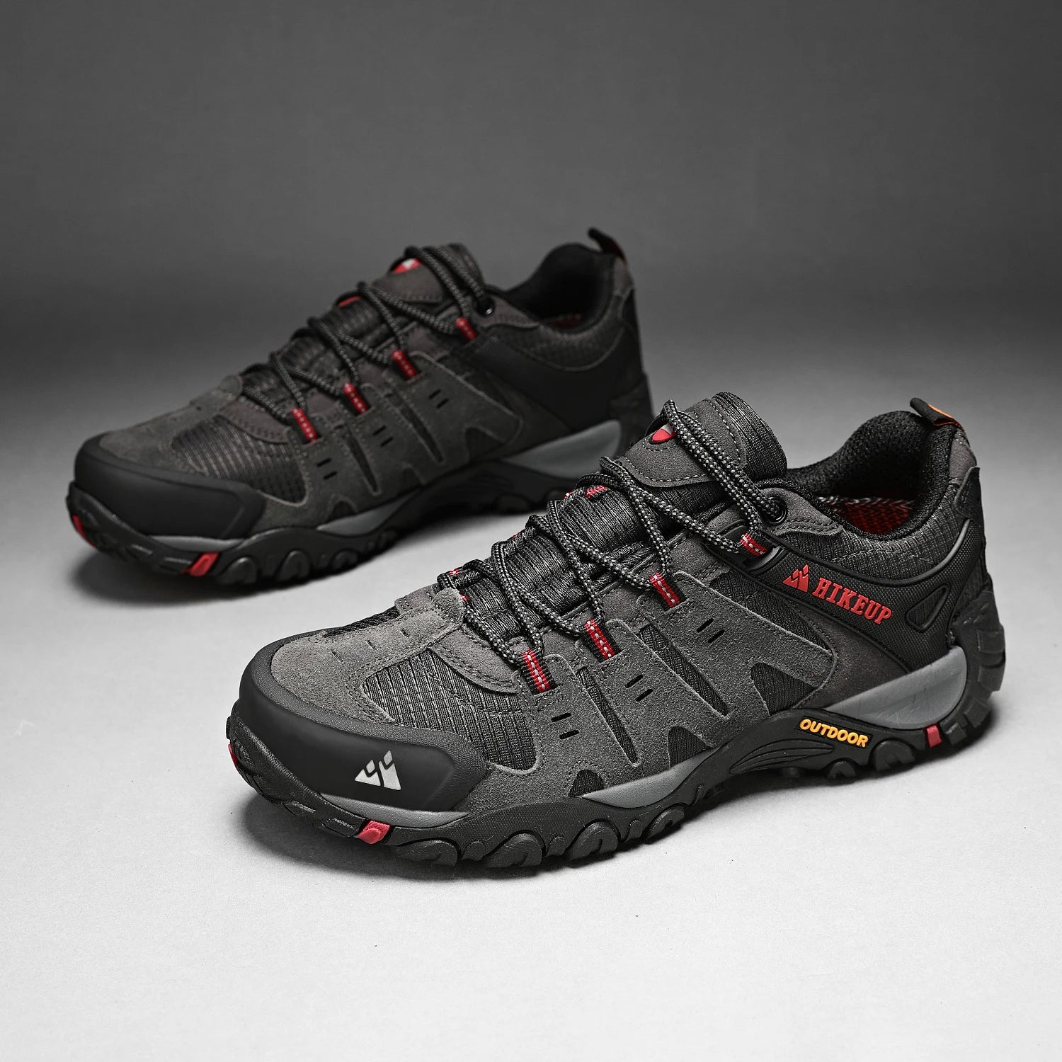 Hiking Shoe Gear: HIKEUP Men's Suede Leather, Wear-Resistant Hiking, Walking, Hunting Outdoor Shoes / Rungear