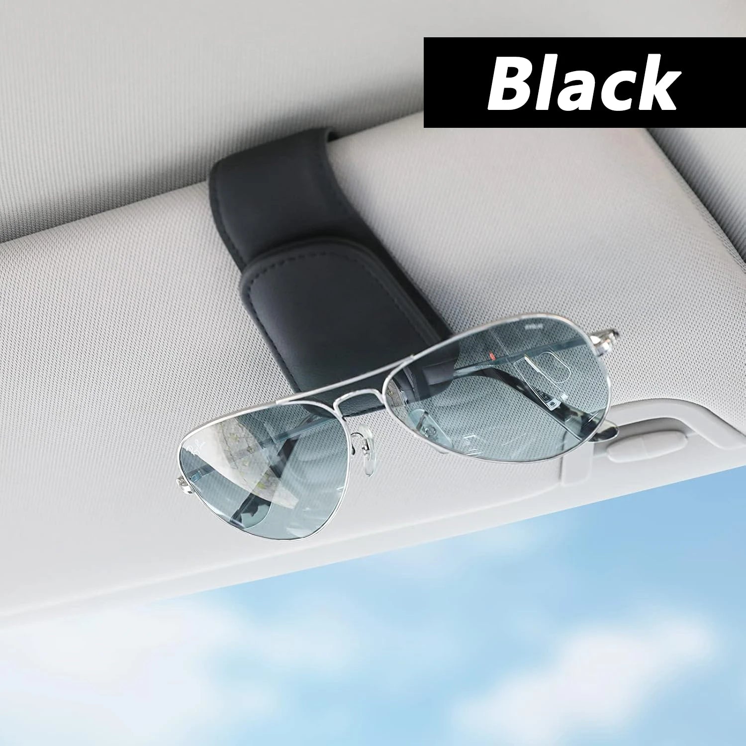 Sunglasses Gear Accessories: Magnetic Clip And Ticket Clip Leather Sunglasses Holder for Car / Rungear